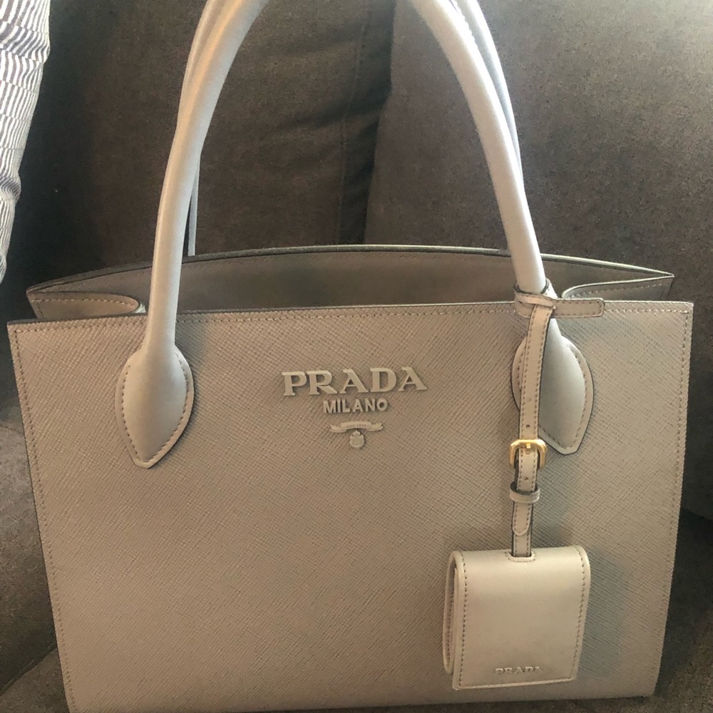 Prada Grey Leather Bag - used a couple of times (like new)